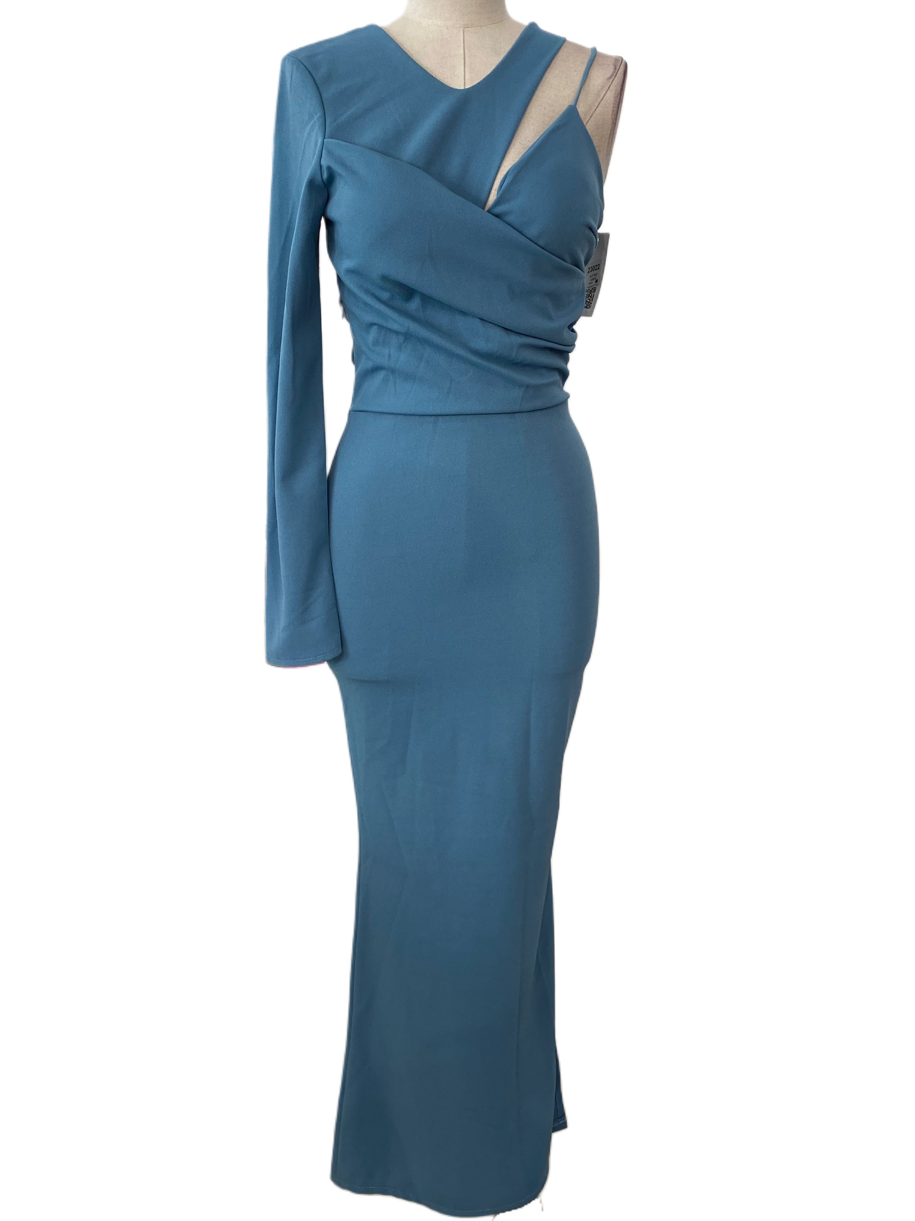 Emma Wu Design Vestido Largo 23022 en Crepe Scuba Elegante y Sofisticado para Mujer