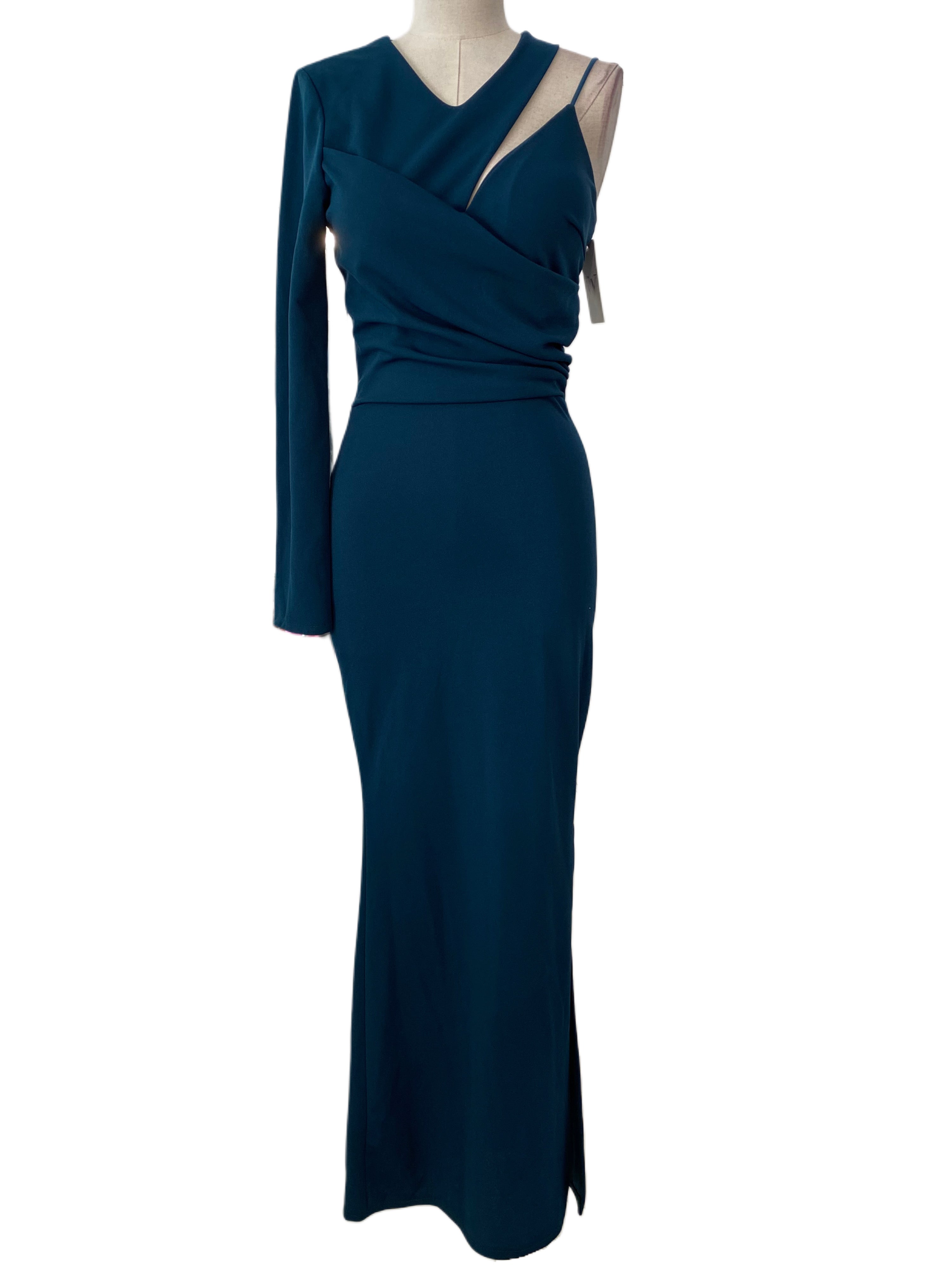 Emma Wu Design Vestido Largo 23022 en Crepe Scuba Elegante y Sofisticado para Mujer