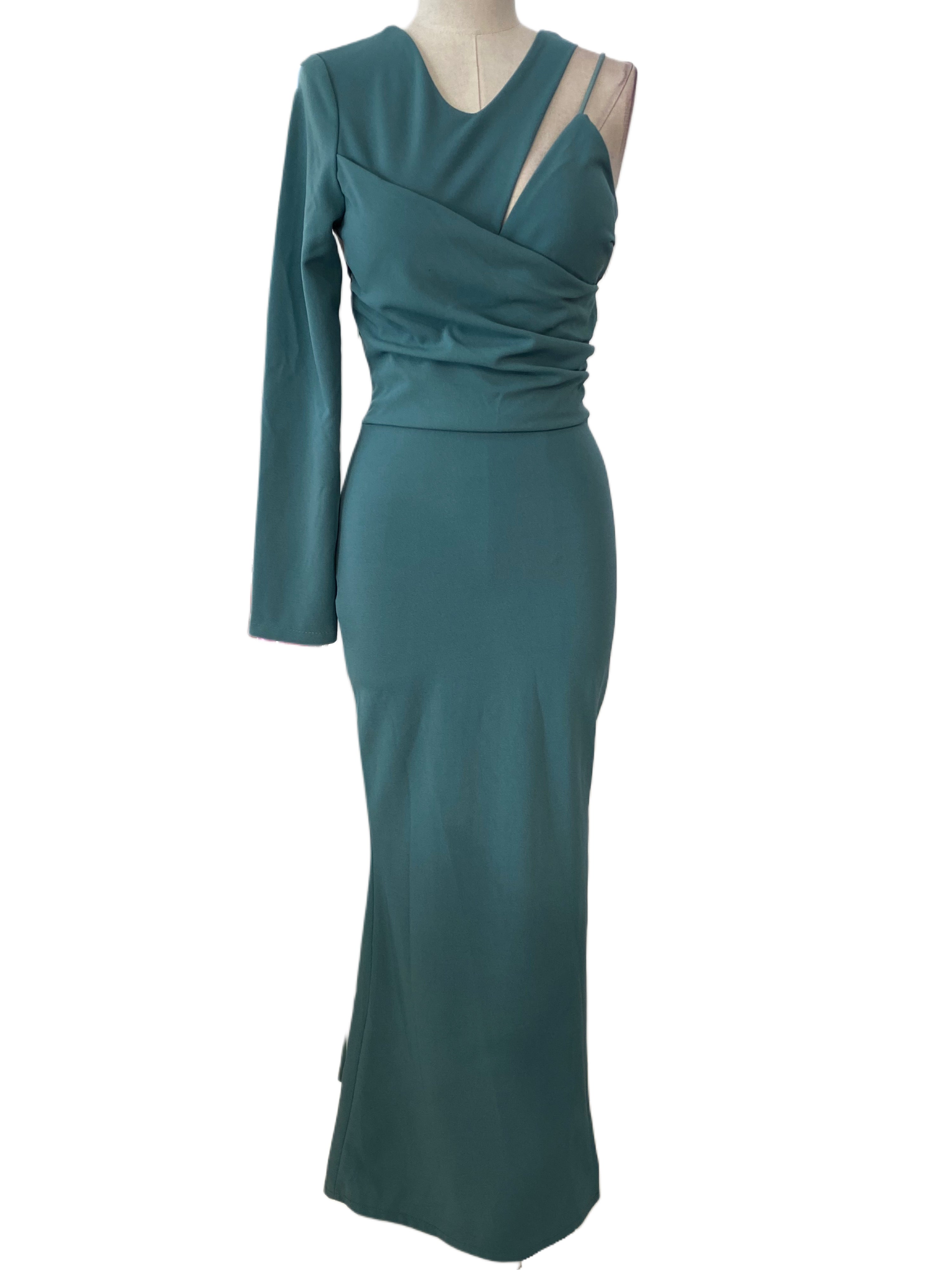 Emma Wu Design Vestido Largo 23022 en Crepe Scuba Elegante y Sofisticado para Mujer