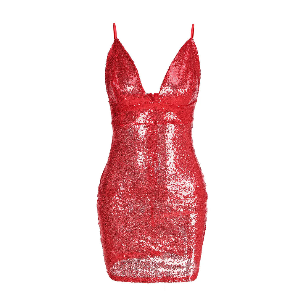 VESTIDO CORTO LENTEJUELA - EMMA WU SELECTION