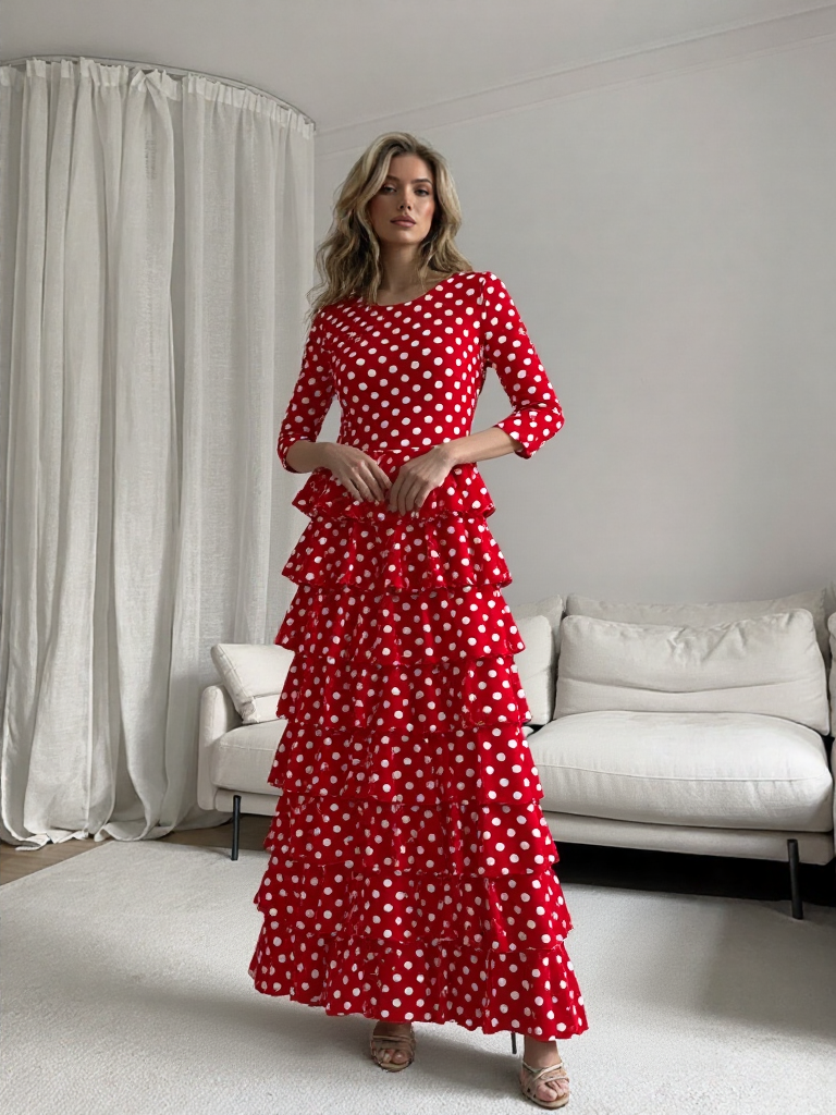 COSTUMES DE FLAMENCO POUR LA FOIRE D'AVRIL &amp; FLAMENCO LICRA EM227S EMMA WU DESIGN FLAMENCO