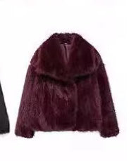 EMMA WU SELECTION  Abrigo de felpa de invierno, moda, cálido, grueso, esponjoso, chaqueta de solapa, ropa exterior, casual, tops de manga larga, ropa de mujer