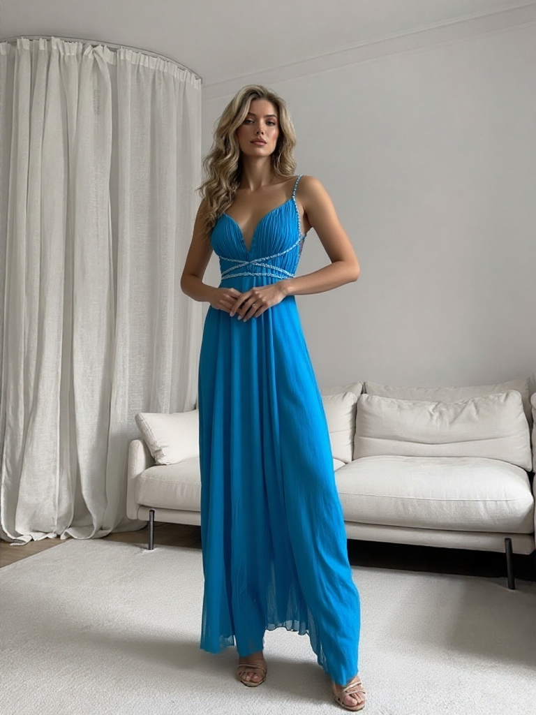 Emma Wu Design Vestido Largo 7011 Elegante Vestido Largo en Color Sólido para Emma Wu Design