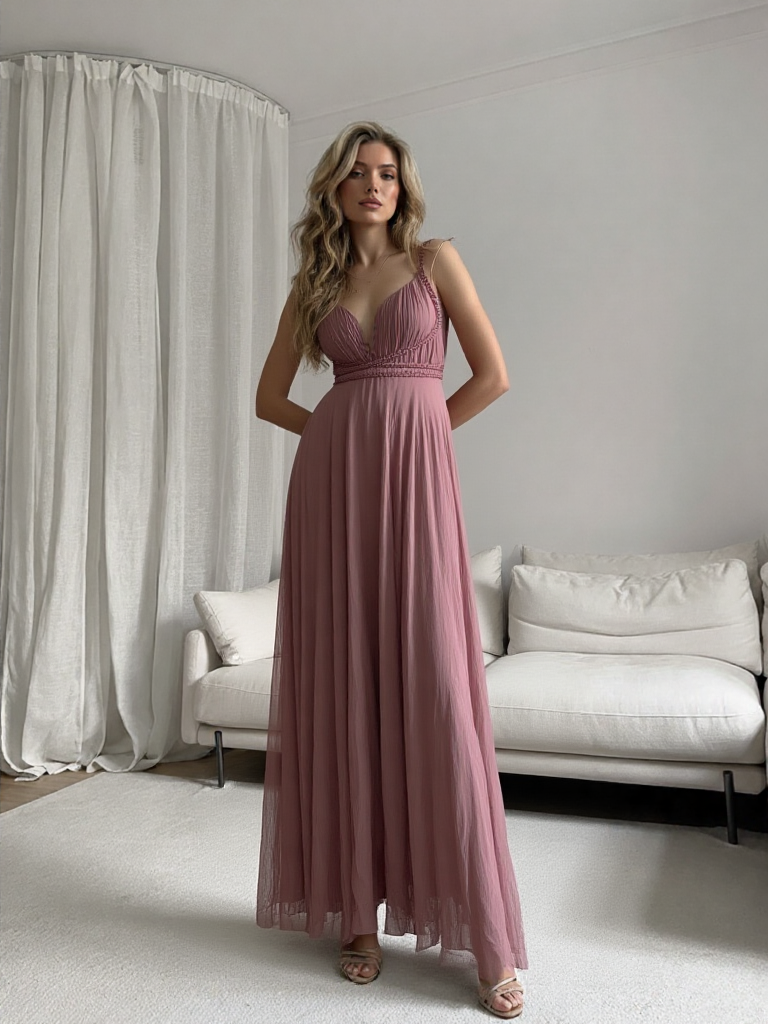 Emma Wu Design Vestido Largo 7011 Elegante Vestido Largo en Color Sólido para Emma Wu Design