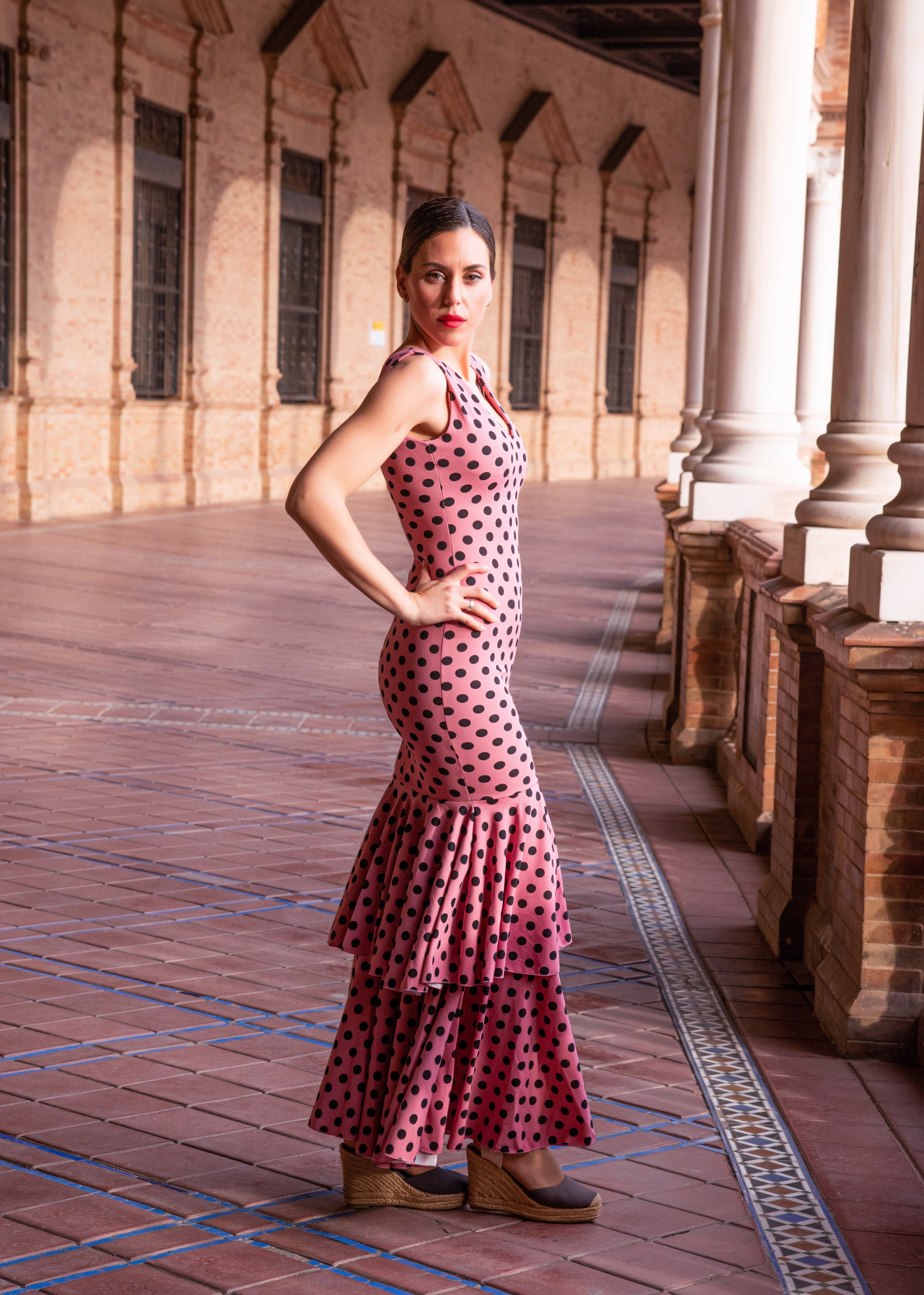 COSTUMES DE FLAMENCO FOIRE D'AVRIL &amp; FLAMENCO LICRA P0492 EMMA WU DESIGN FLAMENCO