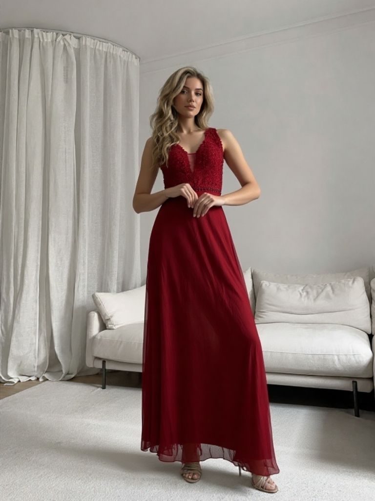 Emma Wu Design Vestido Largo 9192 Elegante y Clásico en Poliéster para Ocasiones Variadas