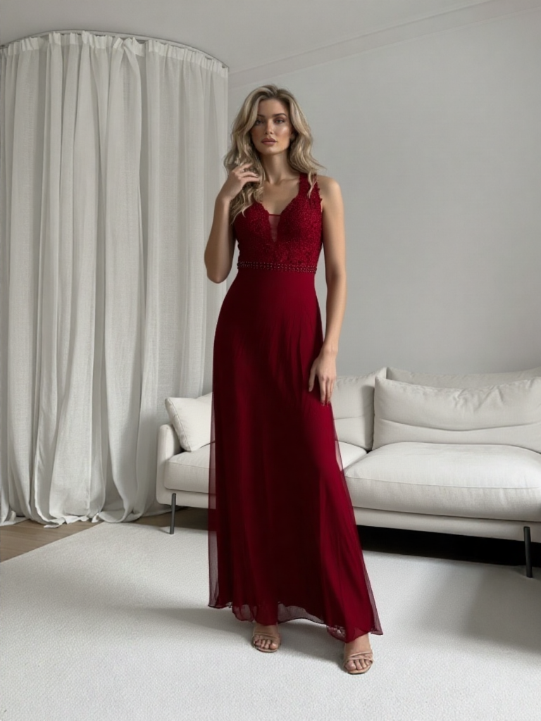 Emma Wu Design Vestido Largo 9192 Elegante y Clásico en Poliéster para Ocasiones Variadas