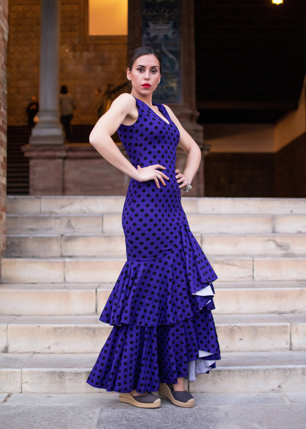 COSTUMES DE FLAMENCO FOIRE D'AVRIL &amp; FLAMENCO LICRA P0492 EMMA WU DESIGN FLAMENCO
