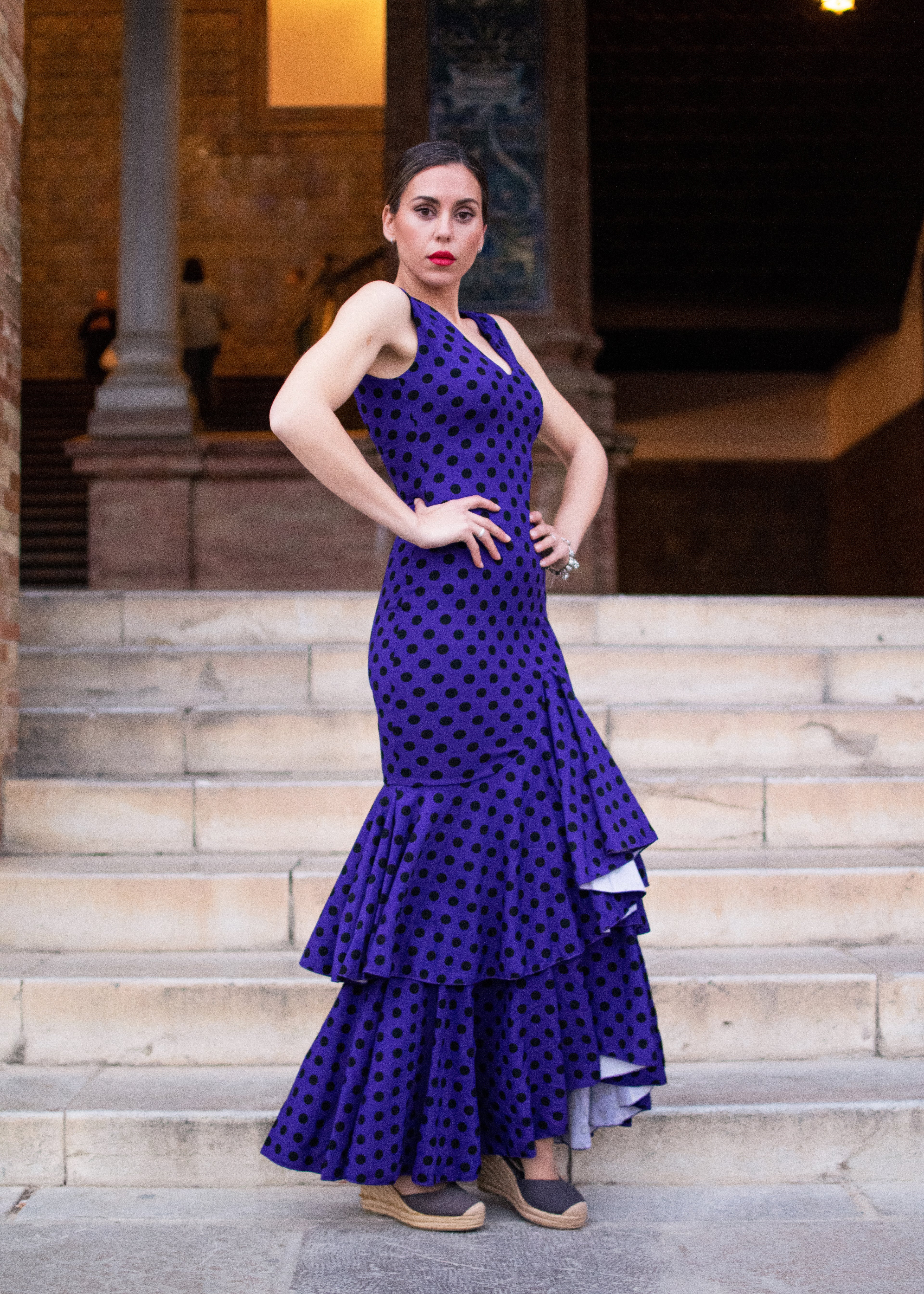 COSTUMES DE FLAMENCO FOIRE D'AVRIL &amp; FLAMENCO LICRA P0492 EMMA WU DESIGN FLAMENCO