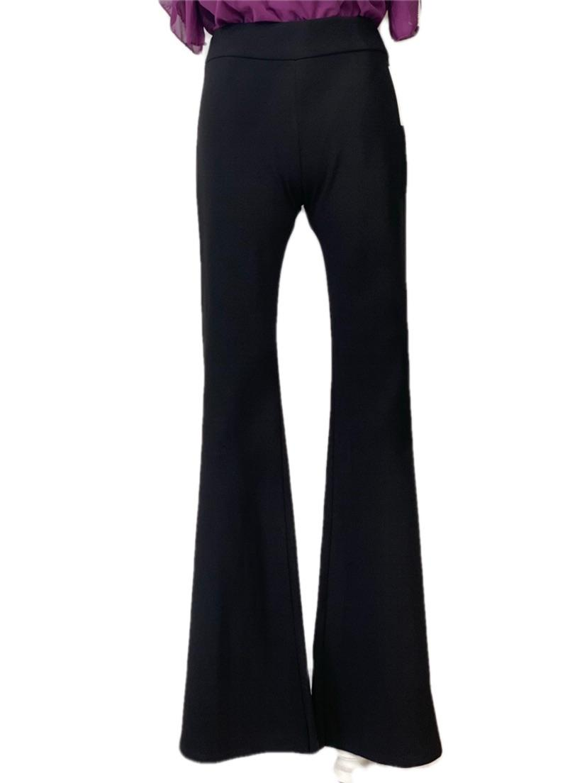 Emma Wu Design Pantalón Campana 5490 en Crepe Scuba Verde Esmeralda para Mujer Elegante y Cómodo