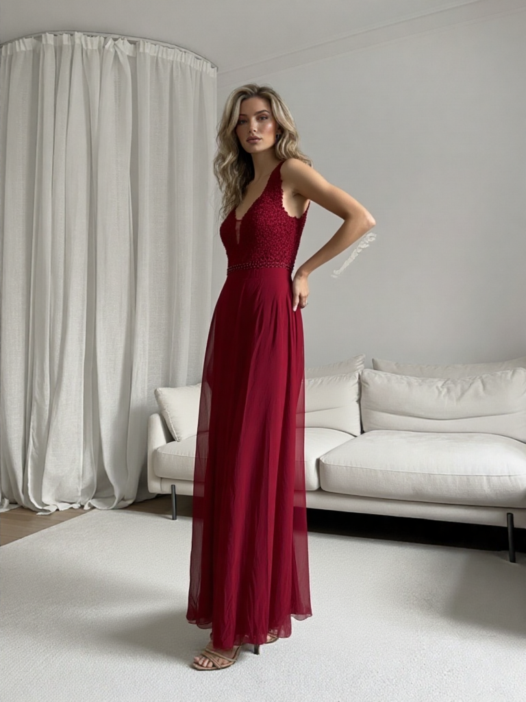 Emma Wu Design Vestido Largo 9192 Elegante y Clásico en Poliéster para Ocasiones Variadas