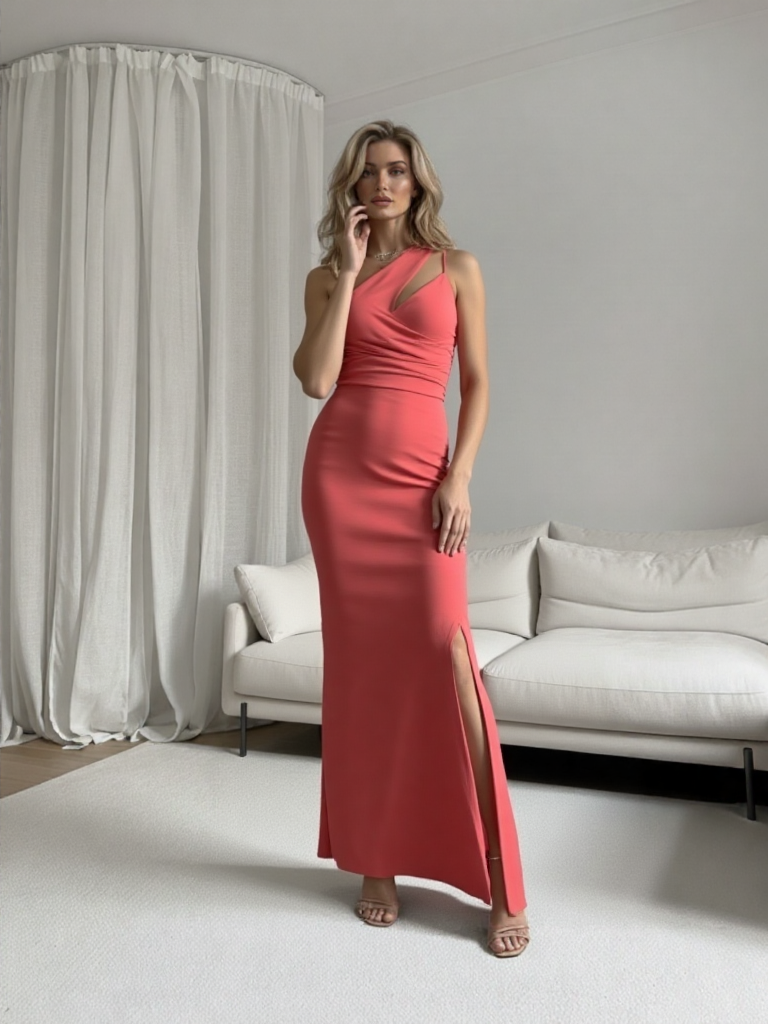 Emma Wu Design Vestido Largo 22818 en Crepe Scuba Elegante y Sofisticado para Mujer