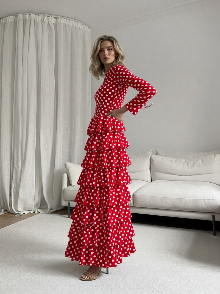 COSTUMES DE FLAMENCO POUR LA FOIRE D'AVRIL &amp; FLAMENCO LICRA EM227S EMMA WU DESIGN FLAMENCO