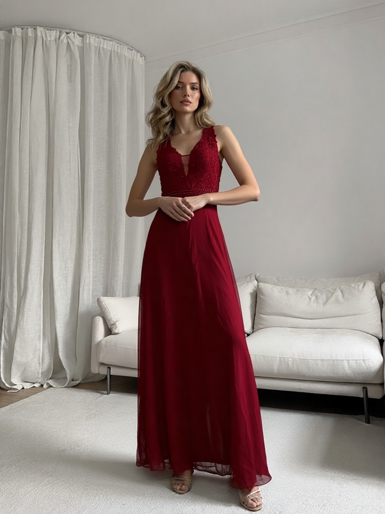 Emma Wu Design Vestido Largo 9192 Elegante y Clásico en Poliéster para Ocasiones Variadas