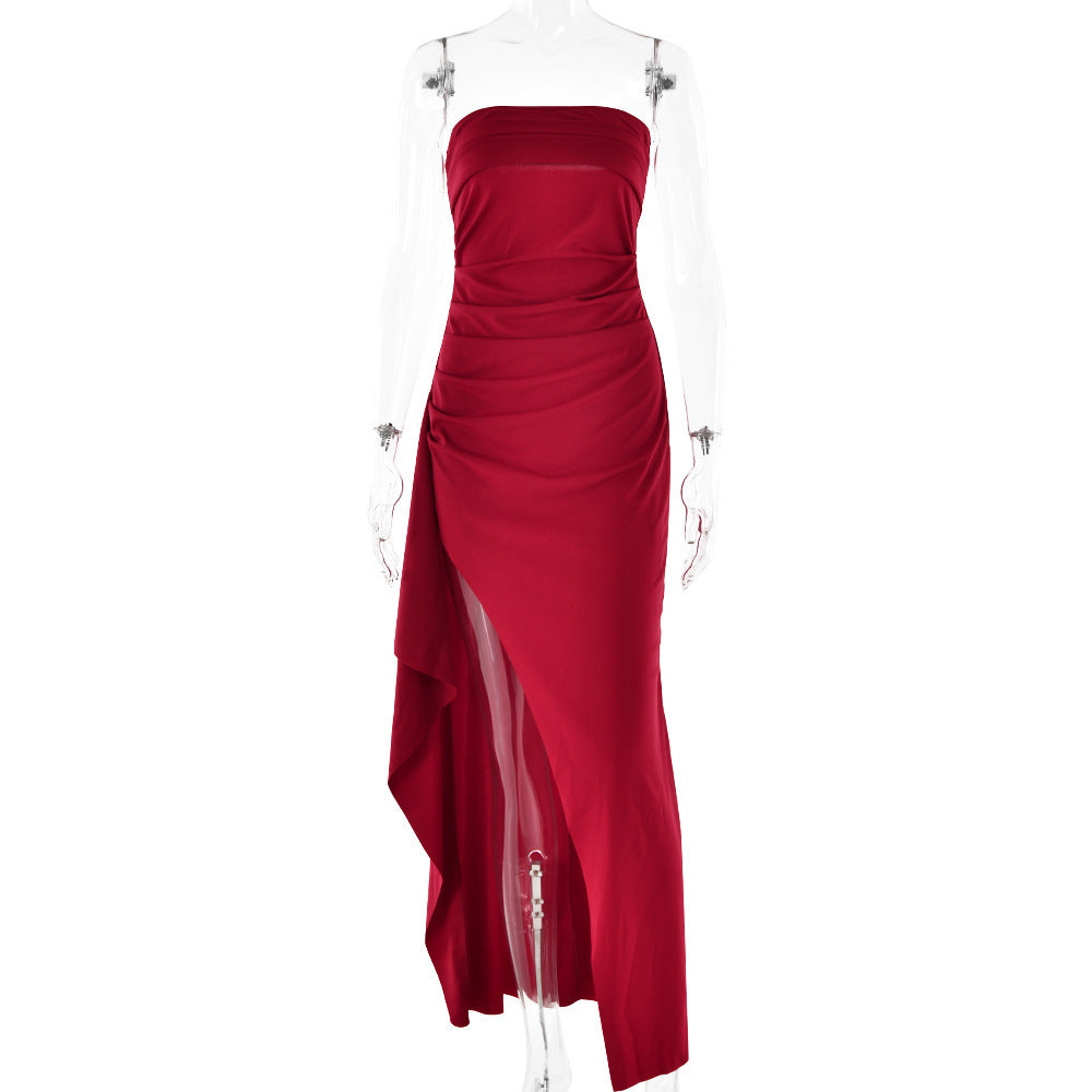 Vestido Largo sin Tirantes con Abertura - Moda de Verano con Pliegues, Vestido de Dama de Honor para Mujer, Ideal para Fiestas y Bodas
EMMA WU SELECTION