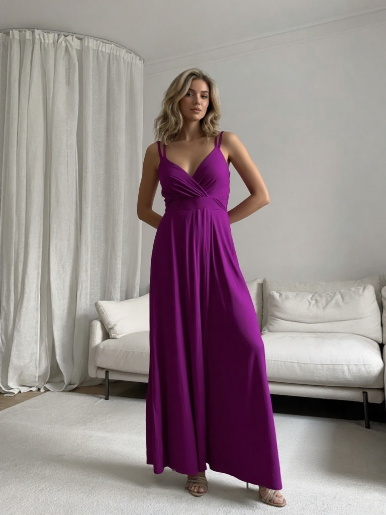 VESTIDO LARGO ELÁSTICO BRILLANTE 5034
