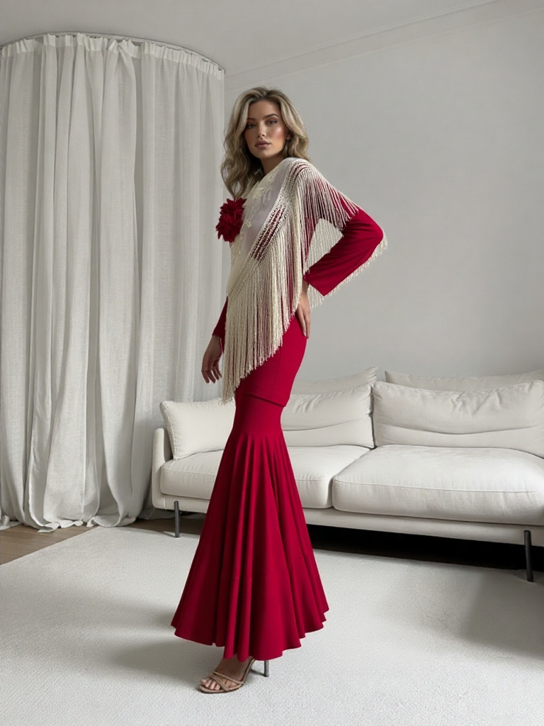 COSTUMES DE FLAMENCO FOIRE D'AVRIL &amp; FLAMENCO LICRA EM247 EMMA WU DESIGN FLAMENCO