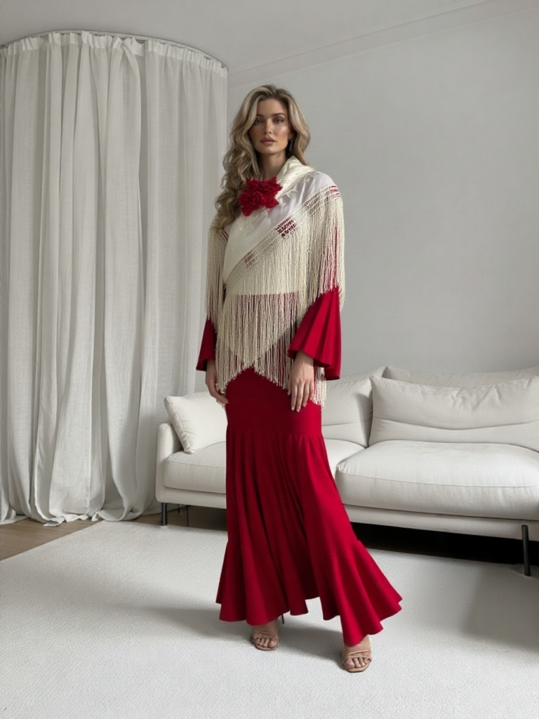 COSTUMES DE FLAMENCO FOIRE D'AVRIL &amp; FLAMENCO LICRA EM247 EMMA WU DESIGN FLAMENCO