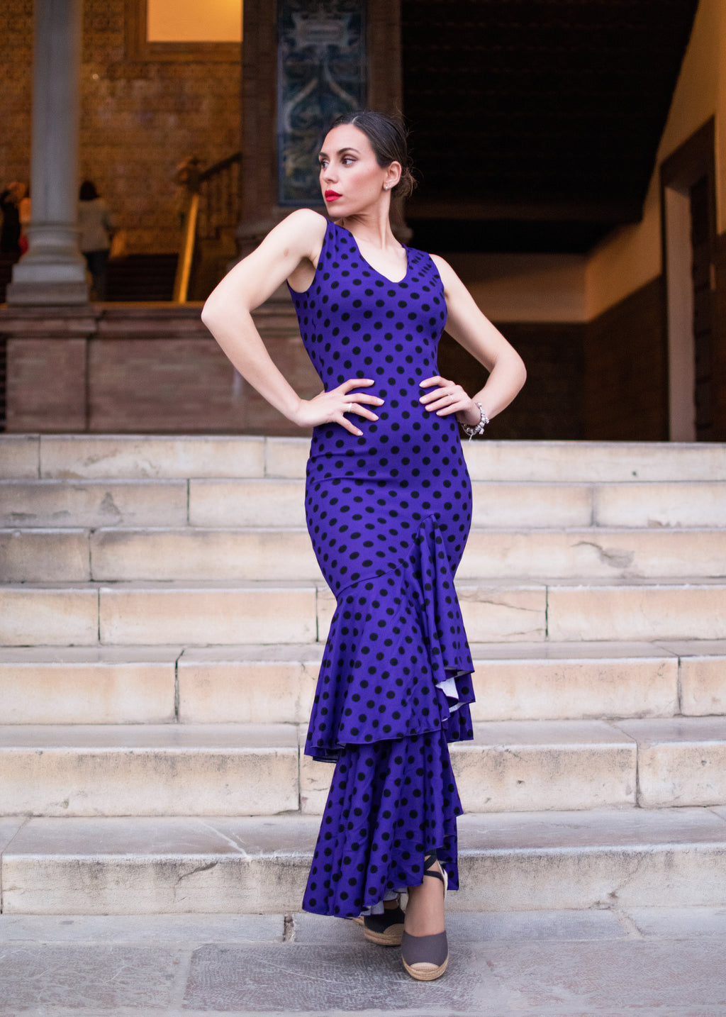 COSTUMES DE FLAMENCO FOIRE D'AVRIL &amp; FLAMENCO LICRA P0492 EMMA WU DESIGN FLAMENCO