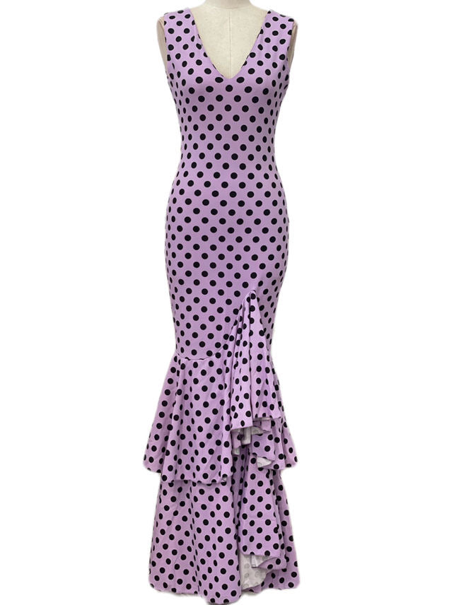 COSTUMES DE FLAMENCO FOIRE D'AVRIL &amp; FLAMENCO LICRA P0492 EMMA WU DESIGN FLAMENCO