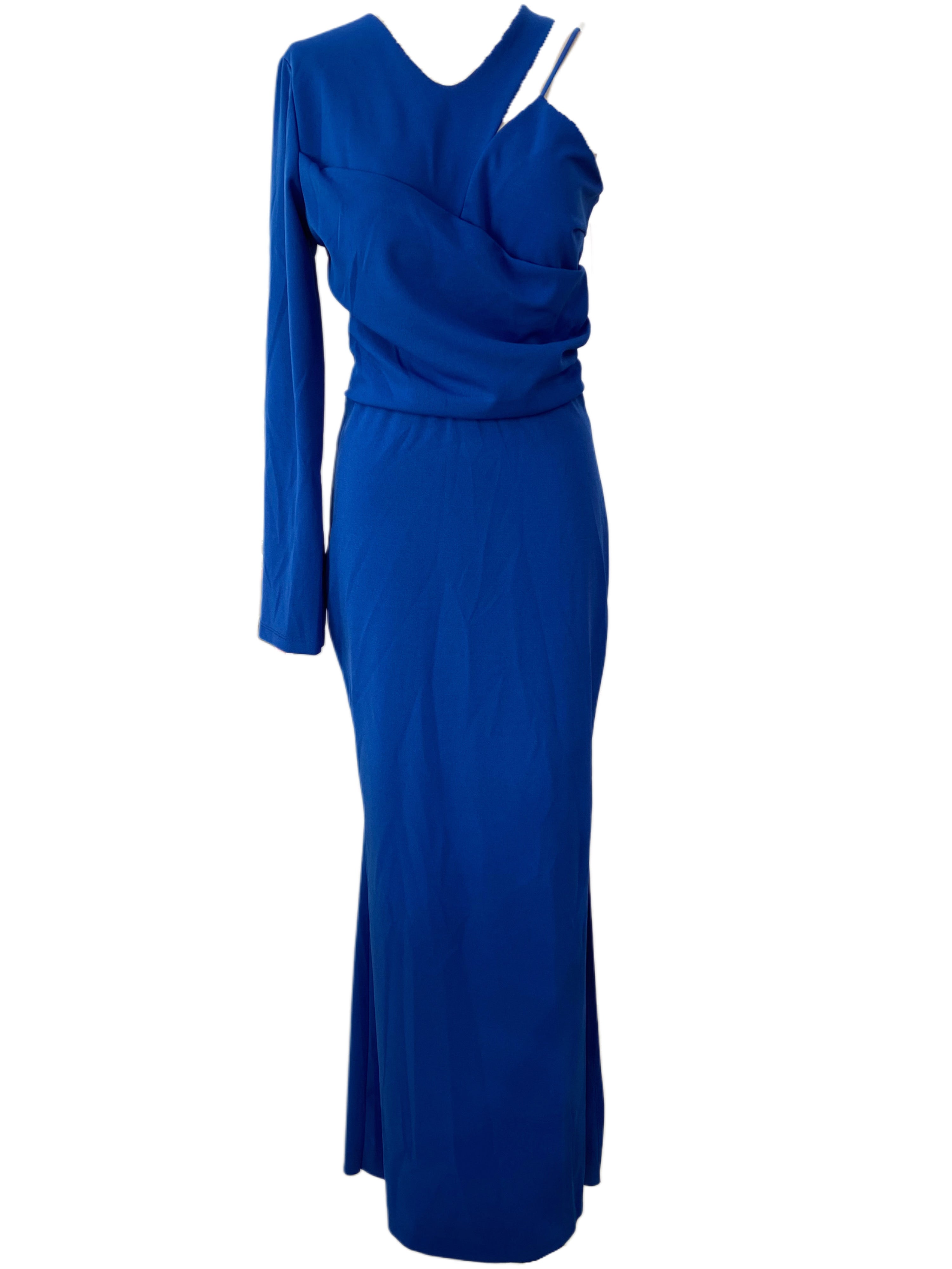 Emma Wu Design Vestido Largo 23022 en Crepe Scuba Elegante y Sofisticado para Mujer