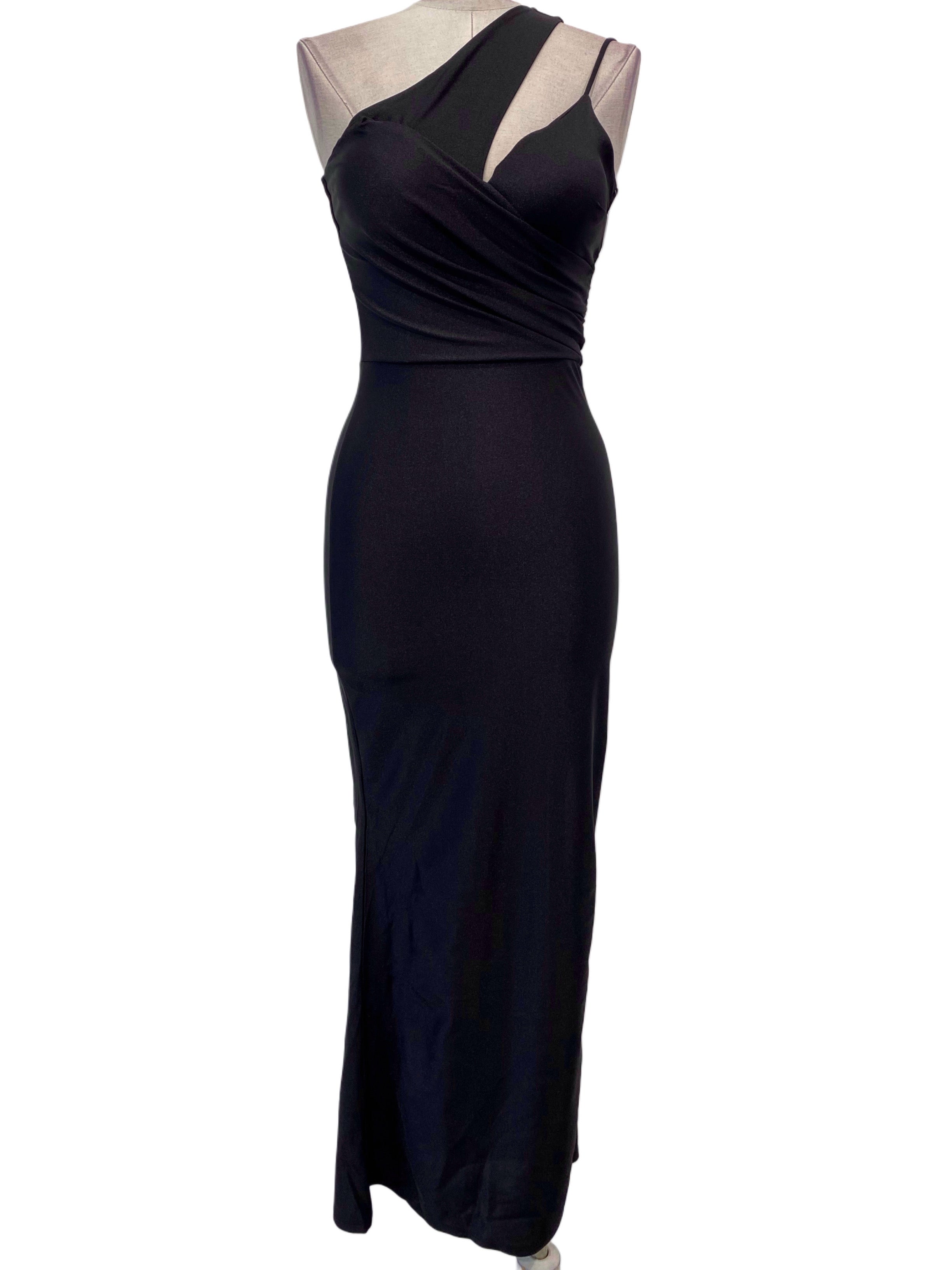 VESTIDO LARGO ELÁSTICO BRILLANTE 25017 - Emma Wu Design
