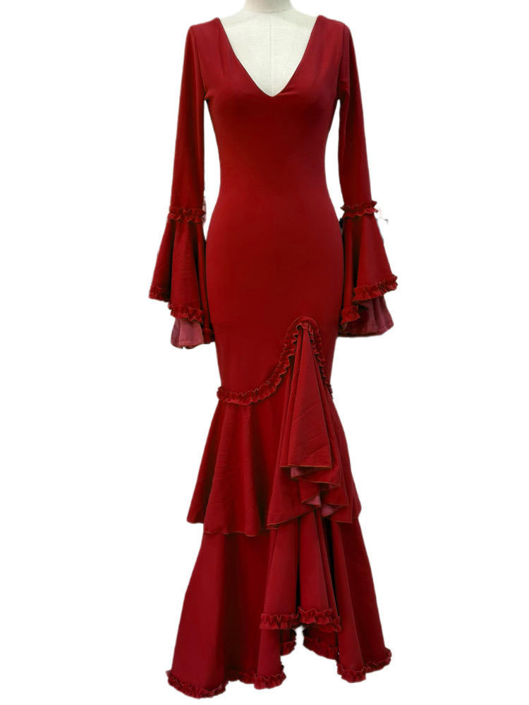 COSTUMES DE FLAMENCO POUR LA FOIRE D'AVRIL &amp; FLAMENCO LICRA 0491LUX EMMA WU DESIGN FLAMENCO
