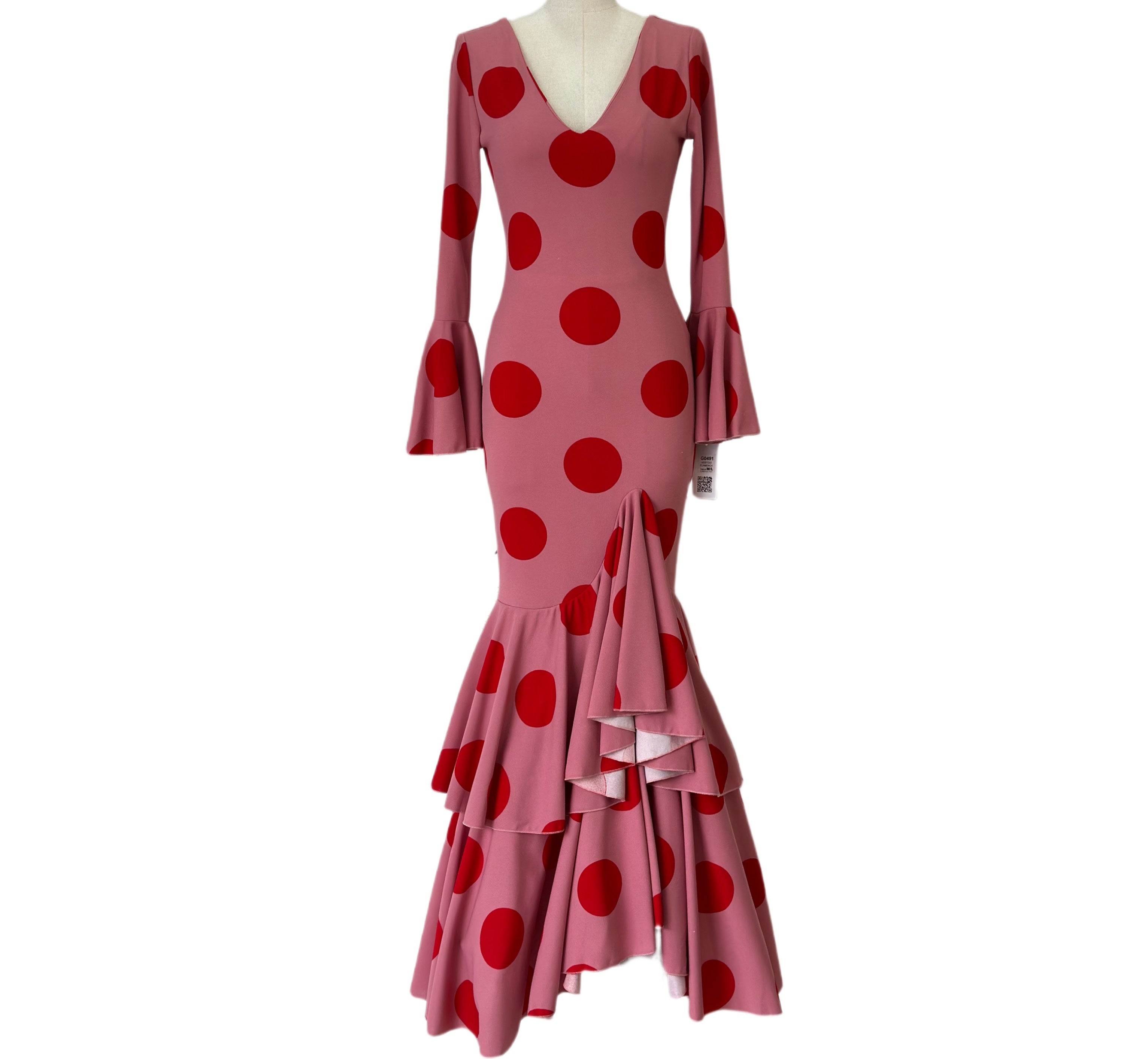COSTUMES DE FLAMENCO FOIRE D'AVRIL &amp; FLAMENCO LICRA G0491 EMMA WU DESIGN FLAMENCO