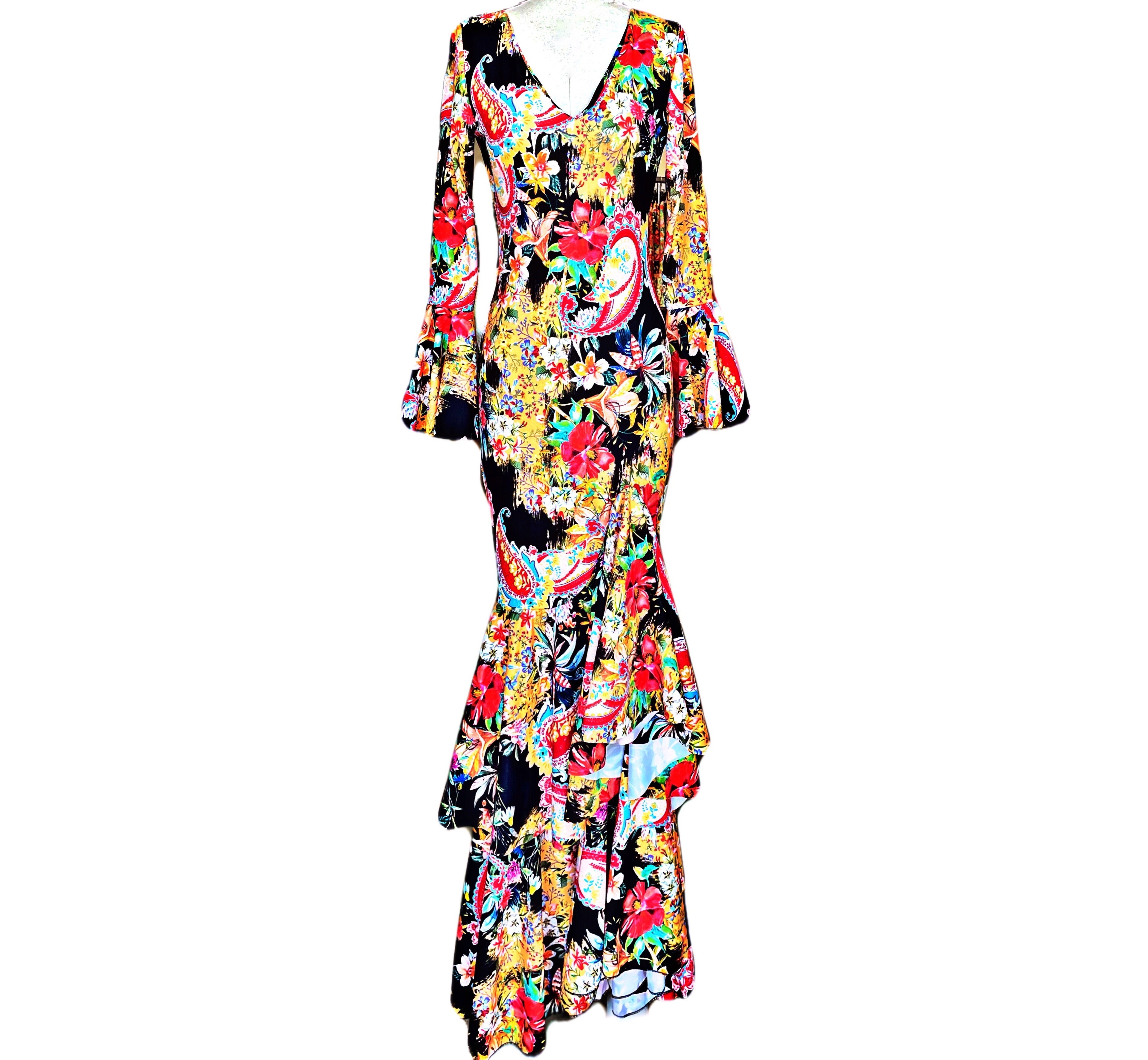 COSTUMES DE FLAMENCO POUR LA FOIRE D'AVRIL &amp; LYCRA FLAMENCO E0491 EMMA WU DESIGN FLAMENCO