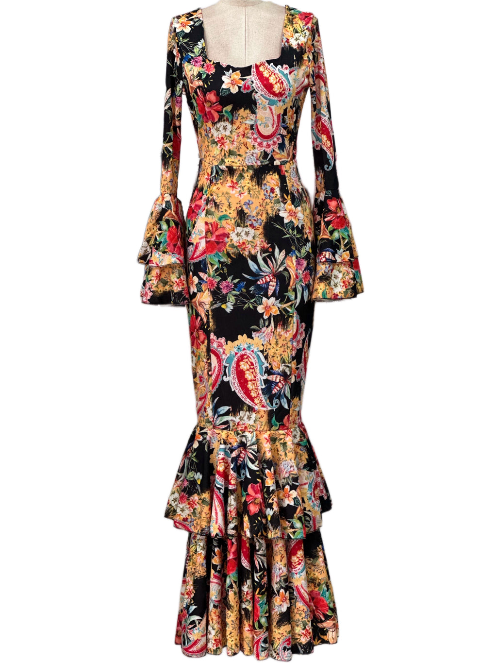 COSTUMES DE FLAMENCO POUR LA FOIRE D'AVRIL &amp; LYCRA FLAMENCO E0212 EMMA WU DESIGN FLAMENCO