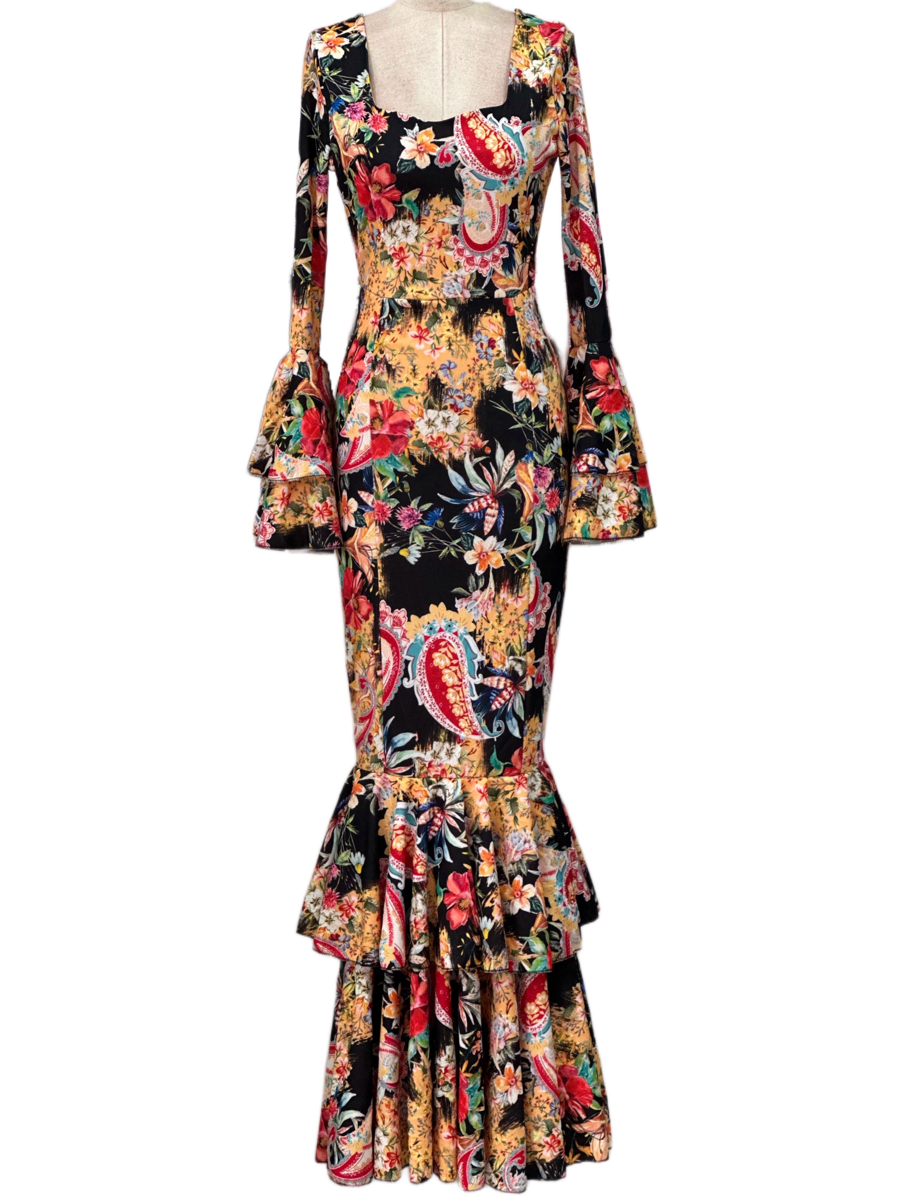 COSTUMES DE FLAMENCO POUR LA FOIRE D'AVRIL &amp; LYCRA FLAMENCO E0212 EMMA WU DESIGN FLAMENCO