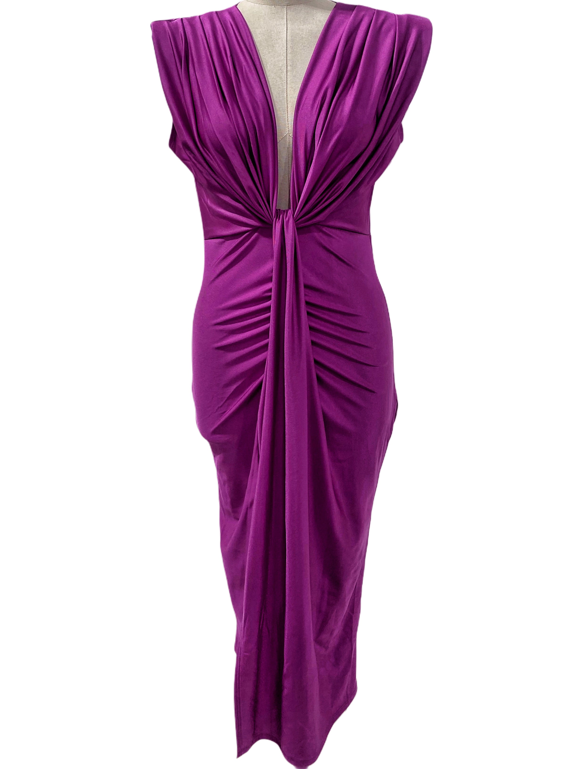 VESTIDO MIDI ELÁSTICO BRILLANTE 5484 - Emma Wu Design
