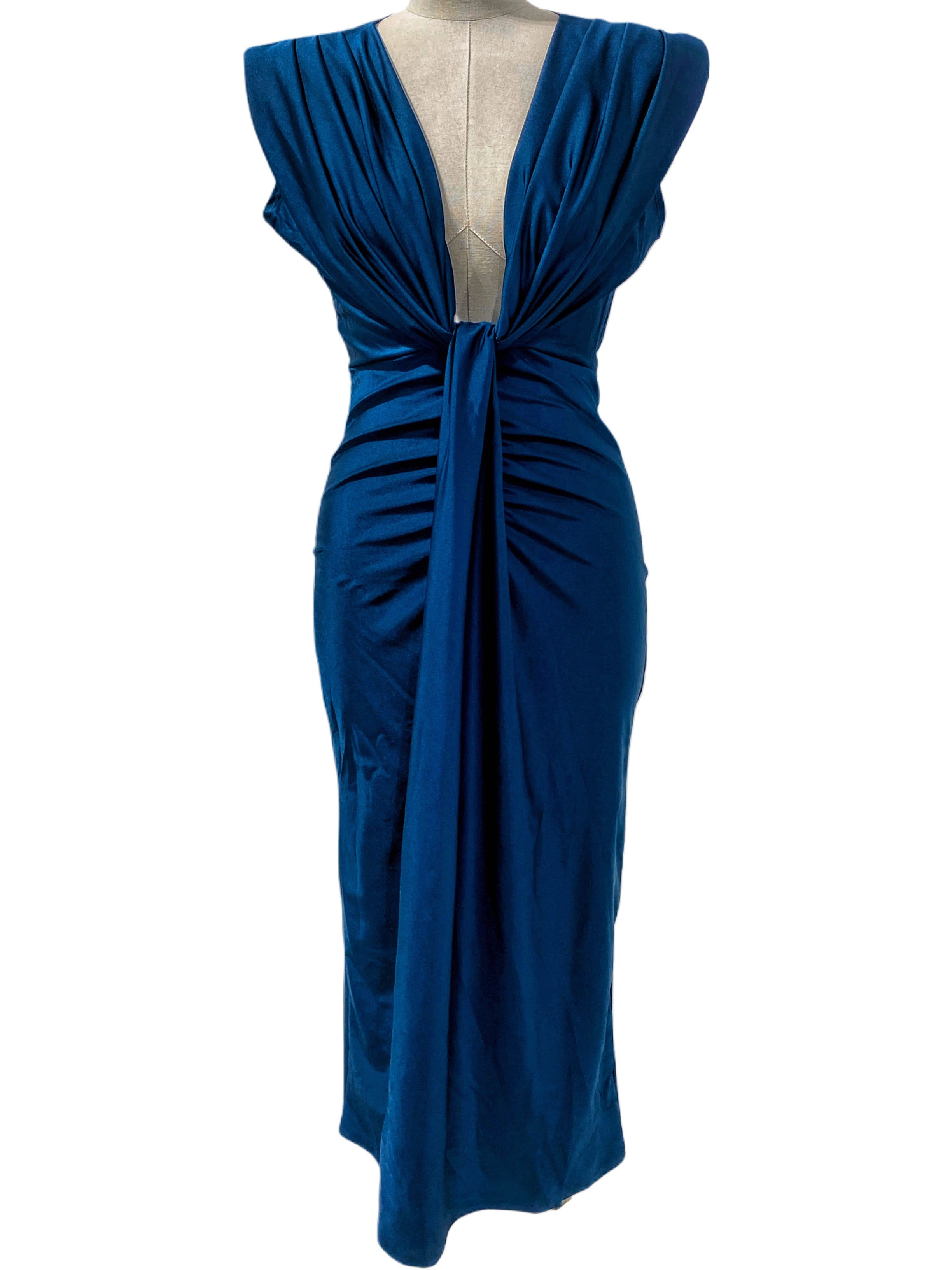 VESTIDO MIDI ELÁSTICO BRILLANTE 5484 - Emma Wu Design