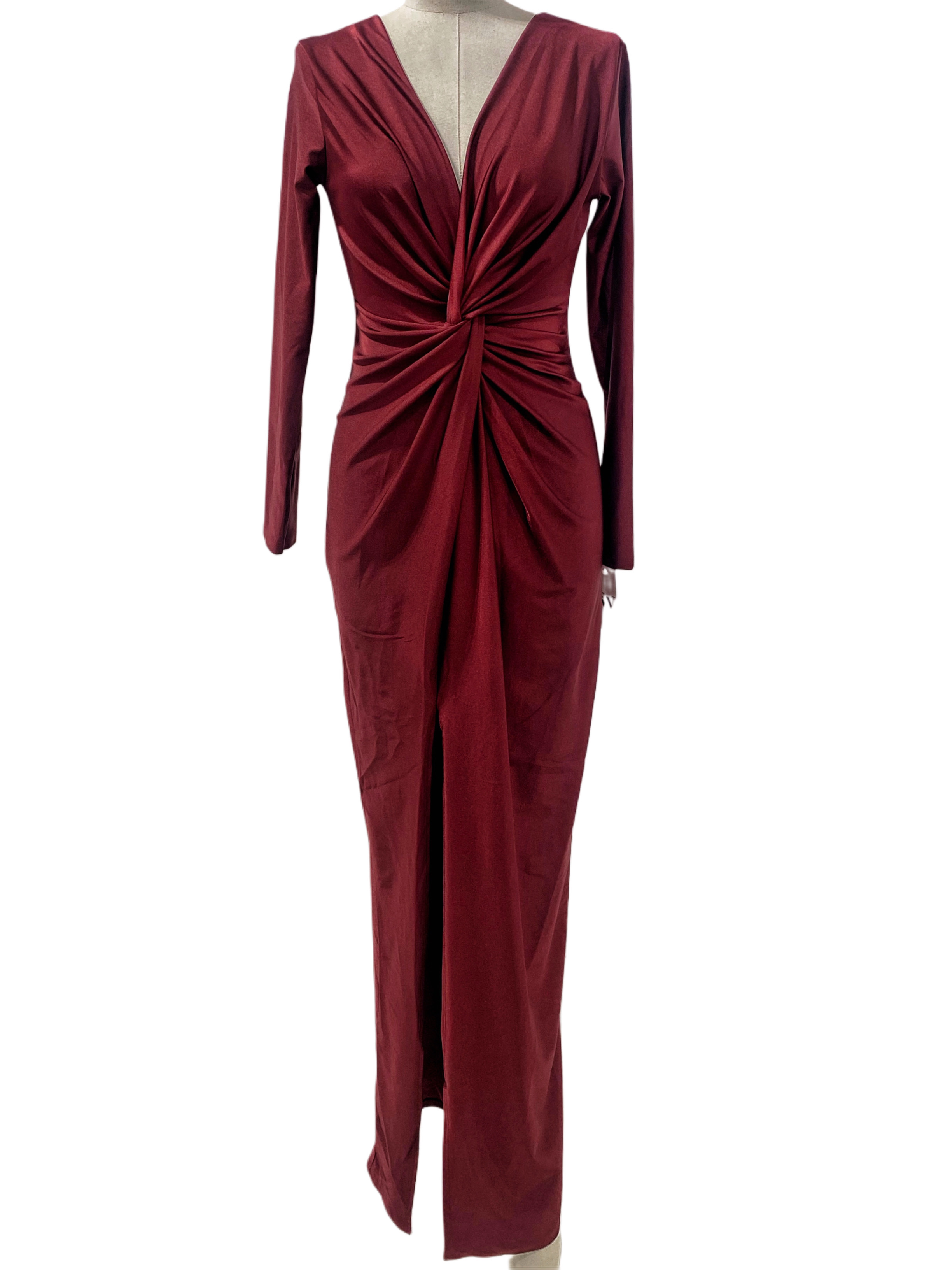 Long Shiny Stretch Dress 5047 - Emma Wu Design