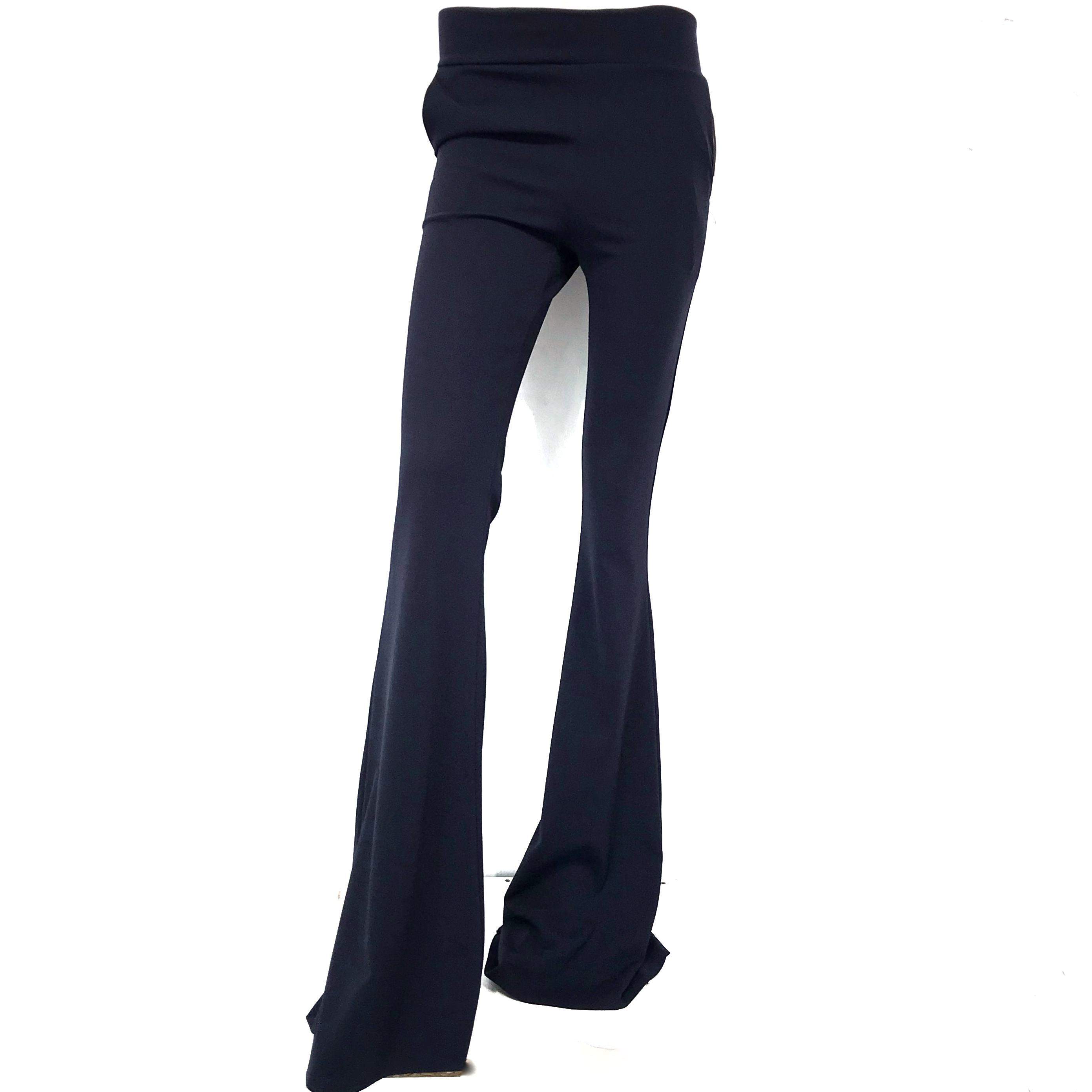 Emma Wu Design Pantalón Campana 9182 en Crepe Scuba para Mujer Elegante y Moderno