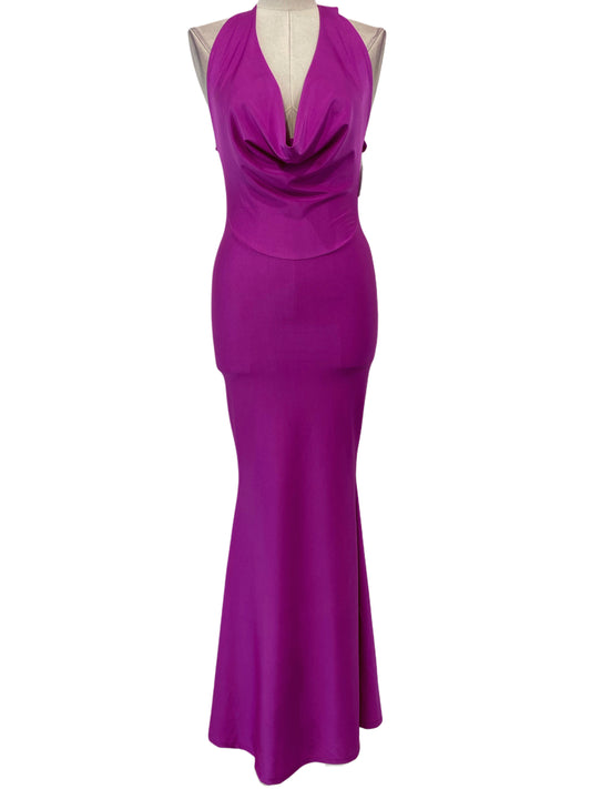 VESTIDO LARGO ELÁSTICO BRILLANTE - Emma Wu - 23917
