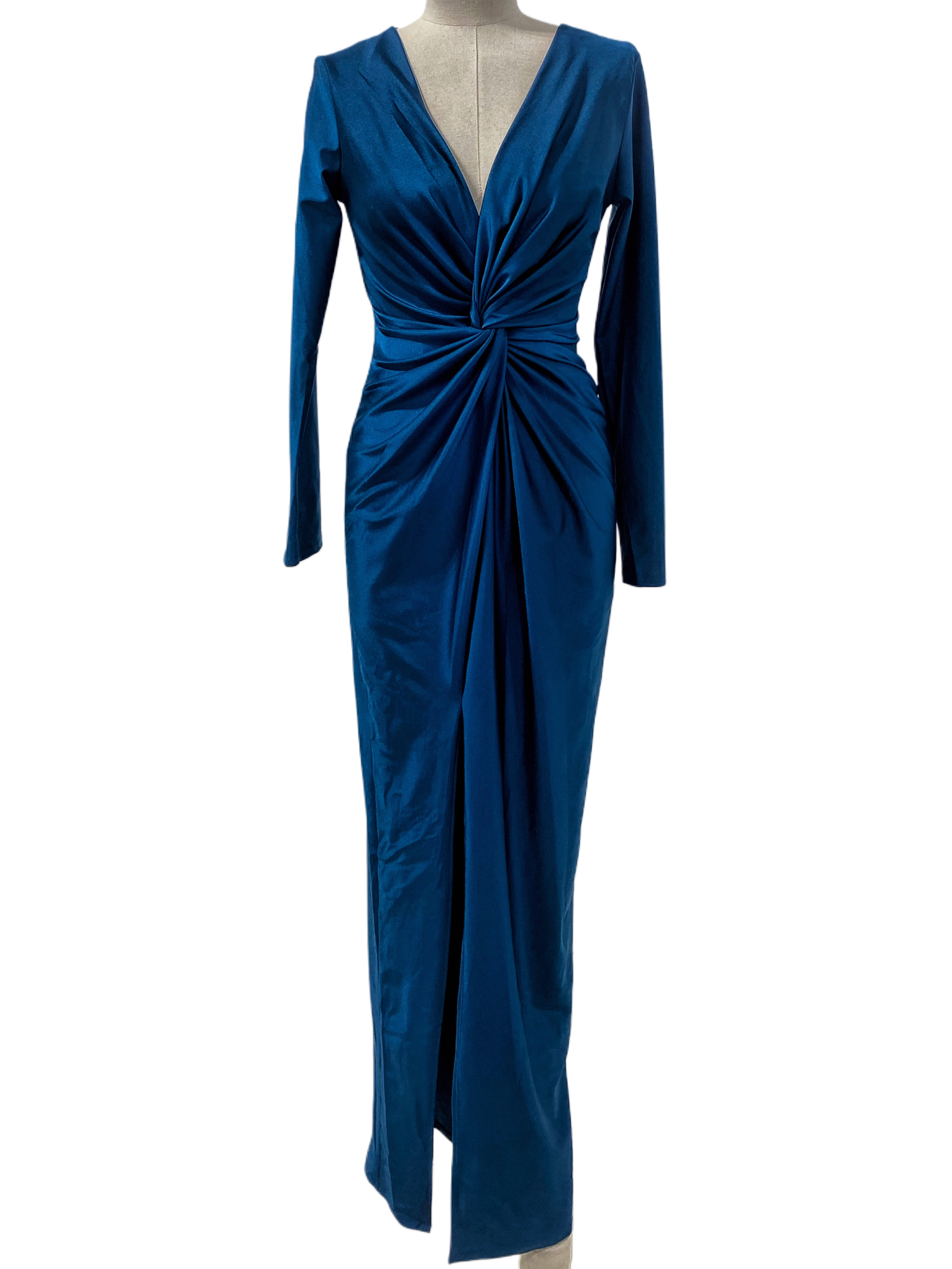 Long Shiny Stretch Dress 5047 - Emma Wu Design