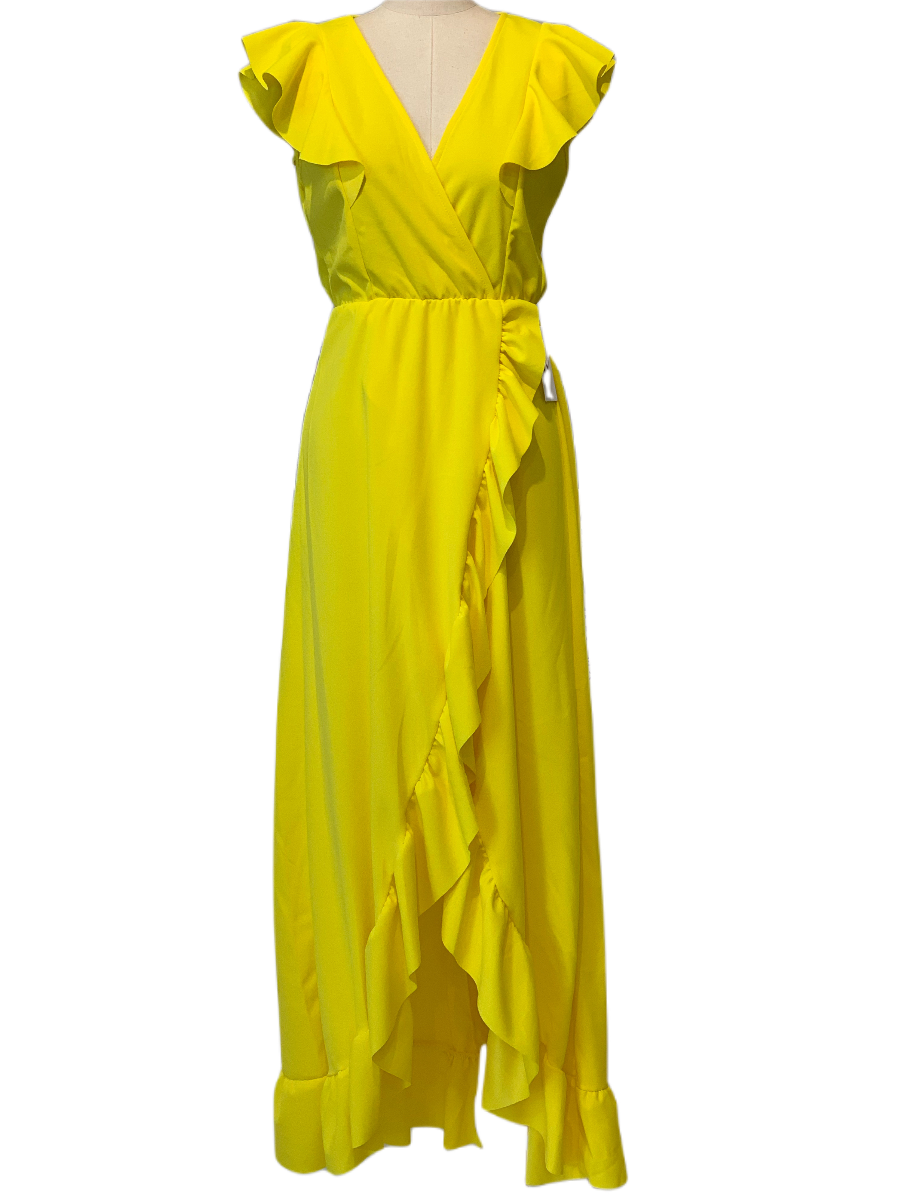 Emma Wu Design Vestido Largo 22002 de 95% Poliéster y 5% Elastano con Detalles de Volantes en Color Lila Elegante y Sofisticado
