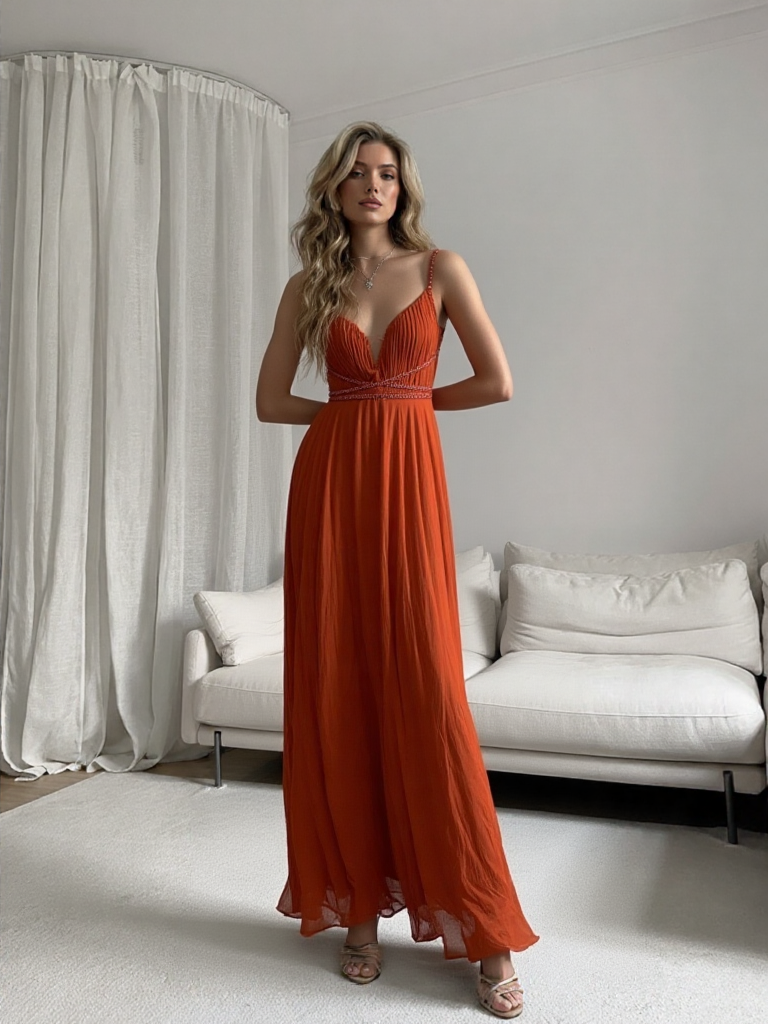 Emma Wu Design Vestido Largo 7011 Elegante Vestido Largo en Color Sólido para Emma Wu Design