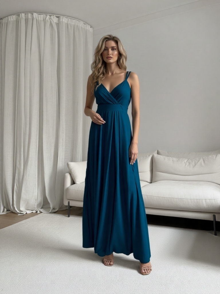 VESTIDO LARGO ELÁSTICO BRILLANTE 5034
