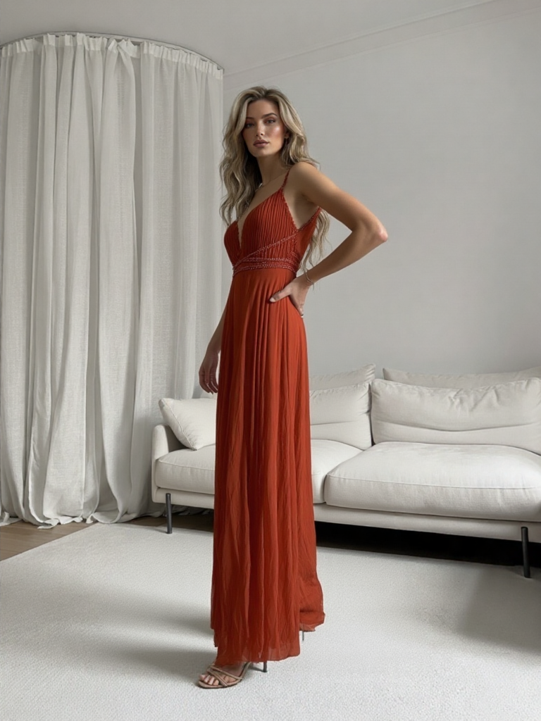 Emma Wu Design Vestido Largo 7011 Elegante Vestido Largo en Color Sólido para Emma Wu Design