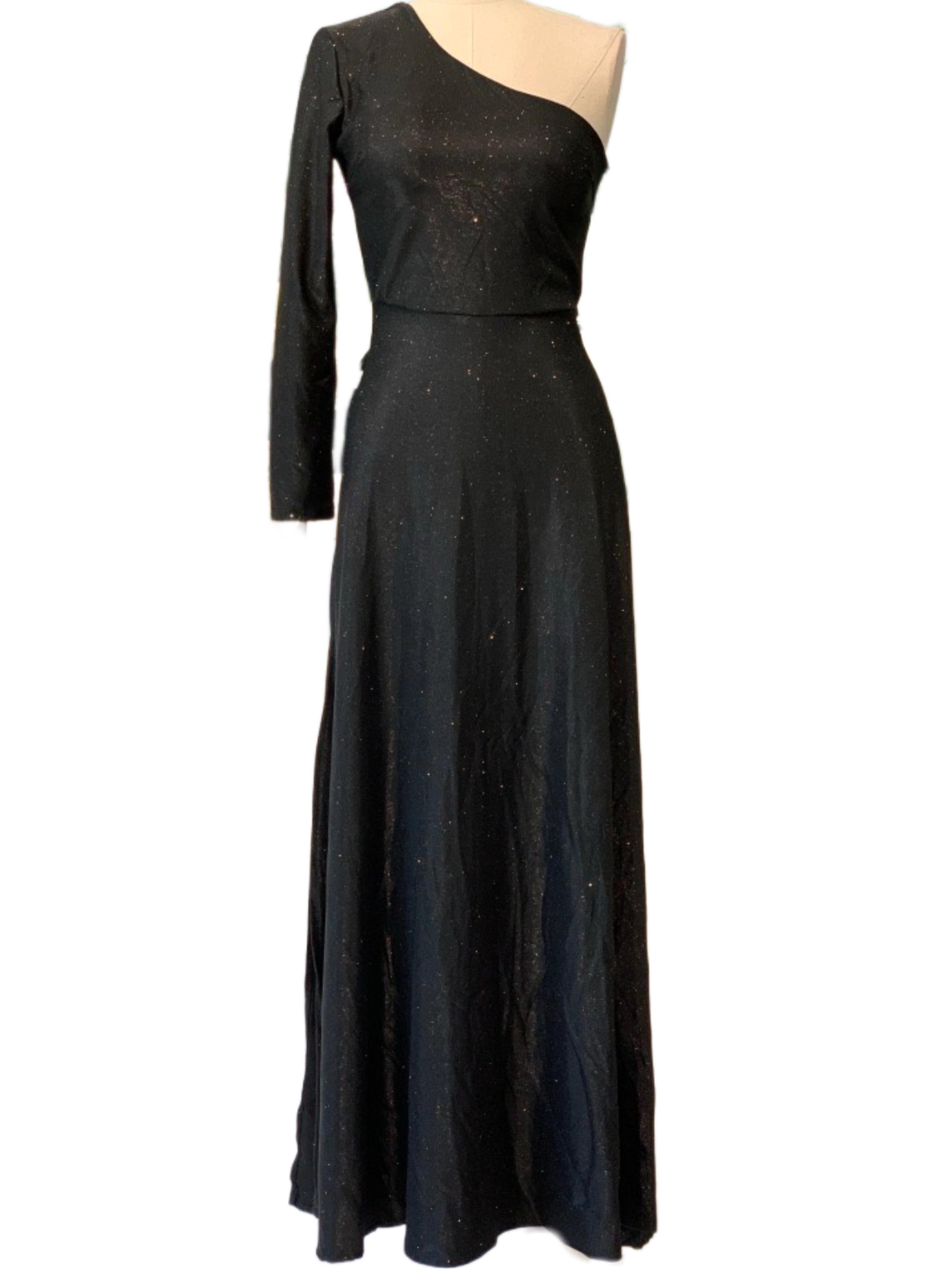 Emma Wu Design Vestido Largo 14273 con Brillo Diamante Elegante y Asimétrico para Mujer con Textura Glamour y Diseño Único