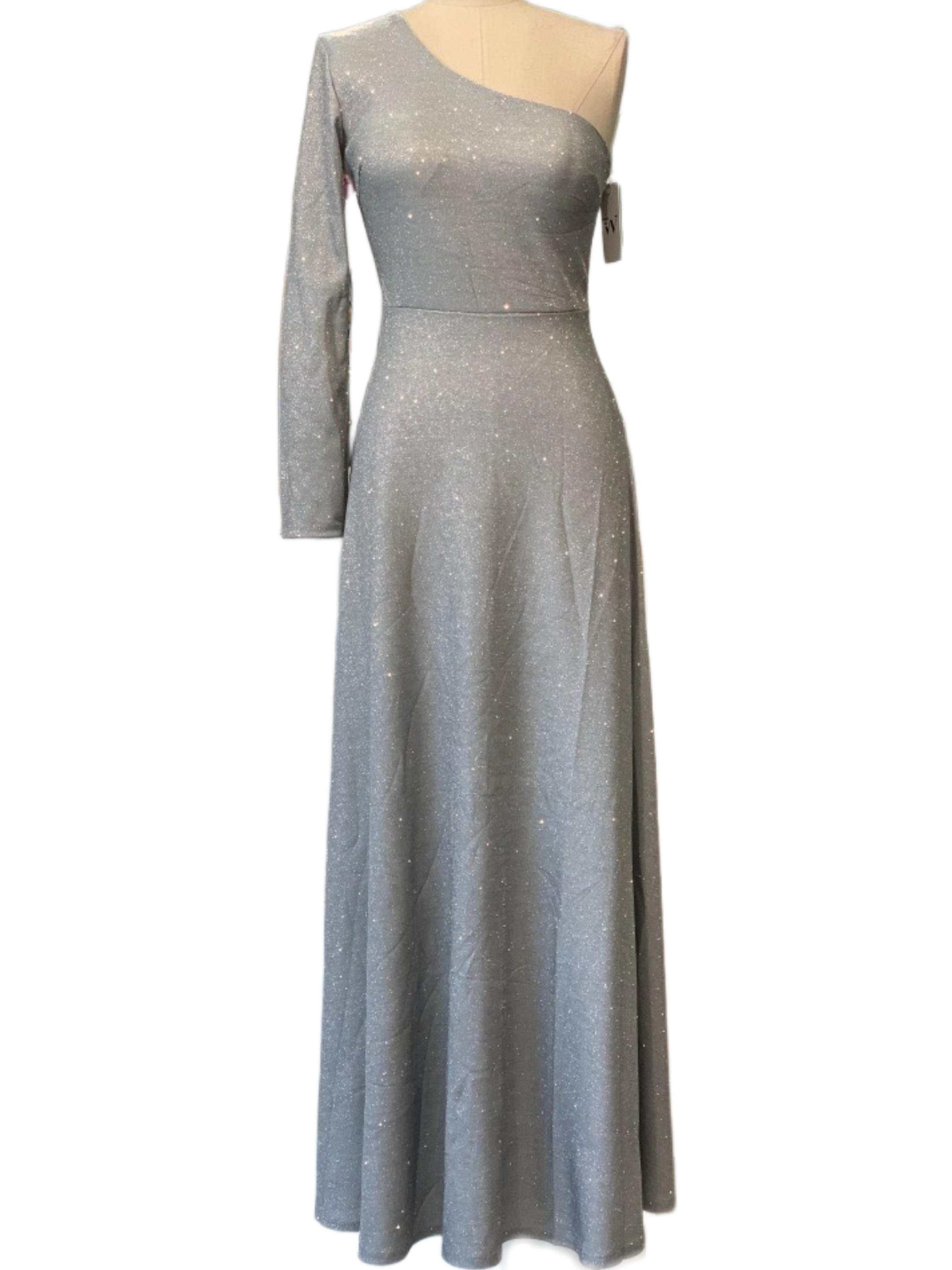 Emma Wu Design Vestido Largo 14273 con Brillo Diamante Elegante y Asimétrico para Mujer con Textura Glamour y Diseño Único