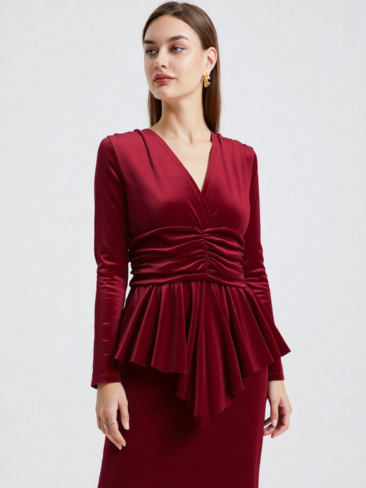 VESTIDO TERCIOPELO 7670  - Emma Wu Design