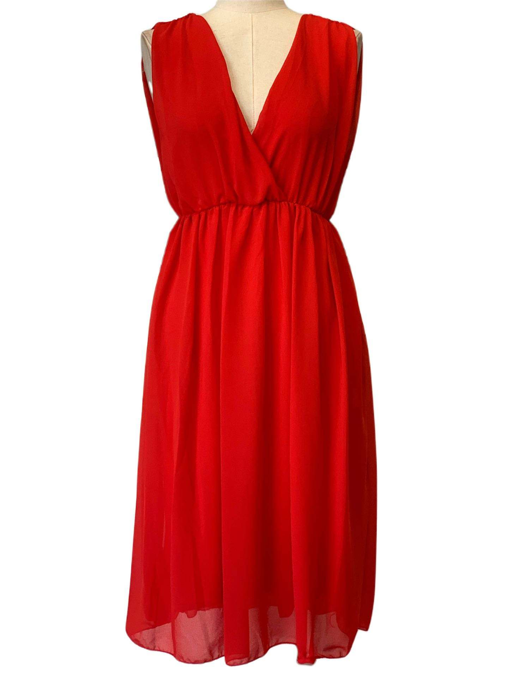 Emma Wu Design Vestido Midi 3873 en Gasà Color Rosa Claro sin Mangas para Mujer Elegante y Detallado