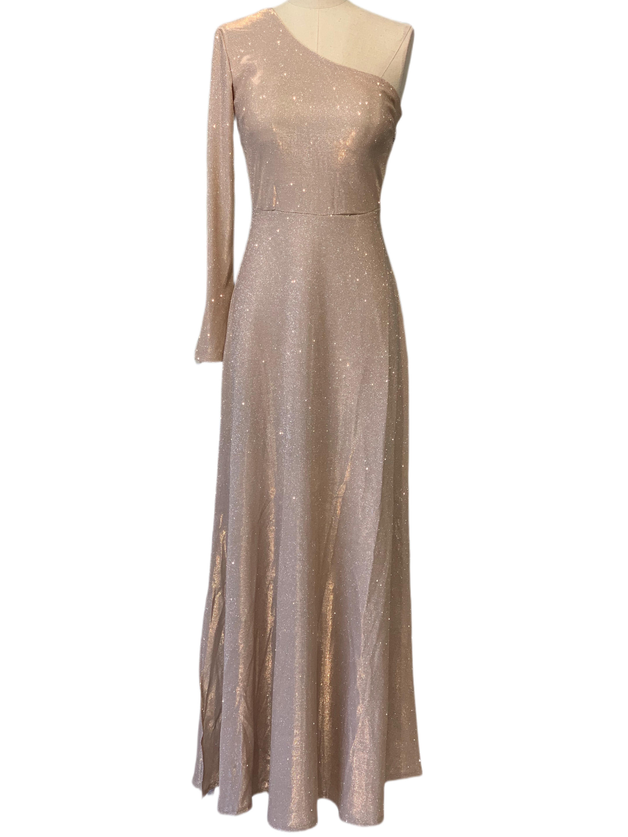 Emma Wu Design Vestido Largo 14273 con Brillo Diamante Elegante y Asimétrico para Mujer con Textura Glamour y Diseño Único