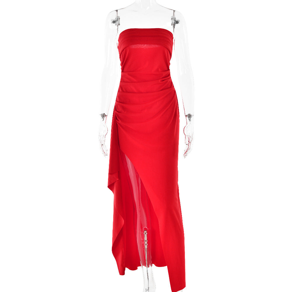 Vestido Largo sin Tirantes con Abertura - Moda de Verano con Pliegues, Vestido de Dama de Honor para Mujer, Ideal para Fiestas y Bodas
EMMA WU SELECTION