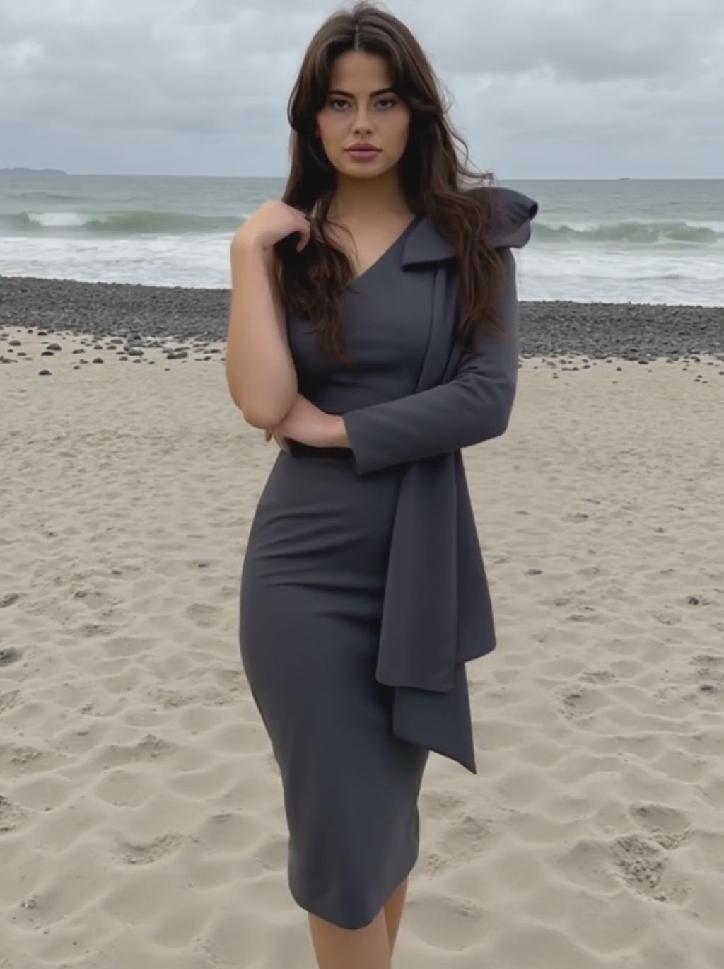 MIDI DRESS 23118 - Emma Wu Design