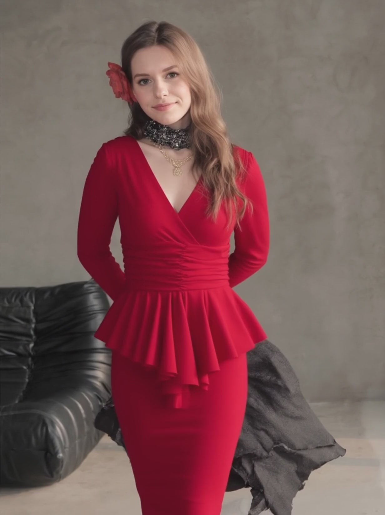 MIDI DRESS 4136 - Emma Wu Design